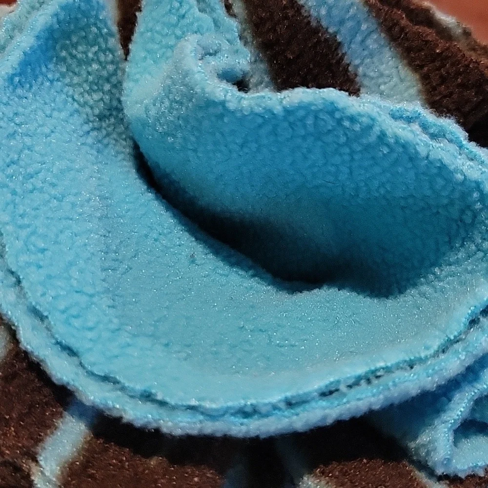 For Dogs Large snuffle sniffer ball brown & turquoise animal pattern